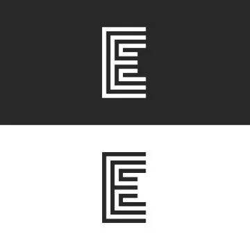 Capital Letter E logo monogram, identity mark simple shape for business card, Stock Illustration