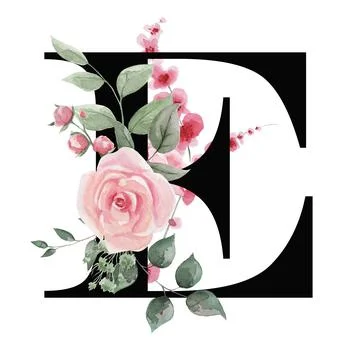 Capital letter E for text design, holiday cards, decor and design of text mes Illustrazione stock