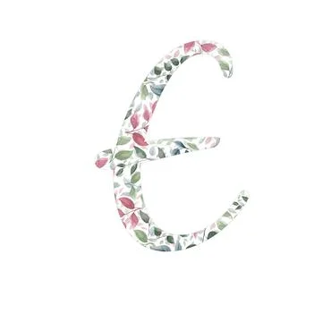Capital letter E for text design, holiday cards, decor and design of text mes Stockillustratie