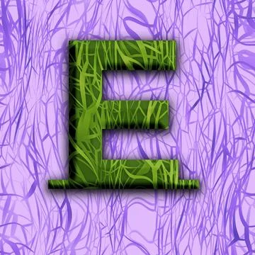 Capital letter E in unique design "jungle" Stock Illustration