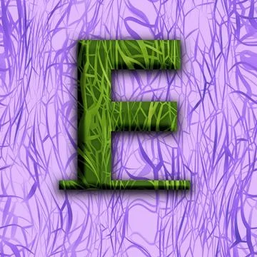 Capital letter E in unique design "Jungle" Stock Illustration