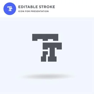 Capital Letter icon vector, filled flat sign, solid pictogram isolated on whi Stock Illustration