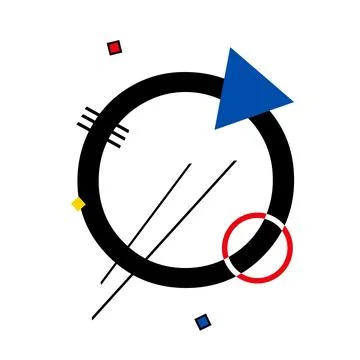 Capital letter O made up of simple geometric shapes, in Suprematism style Stock Illustration
