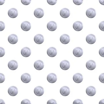 Capital letter t silver coins repeating pattern Illustrazione stock
