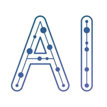 Capital letters of AI - Artificial Intelligence Stock-Illustration