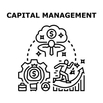 Capital management developing wealth strategy planning investment Stock Illustration