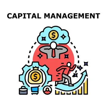 Capital management developing wealth strategy planning investment Stock Illustration