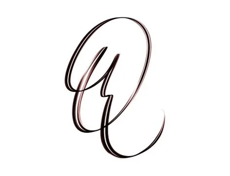 Capital script letter Q - hand lettering isolated on white background 库存插图