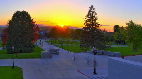 Capital Sunset Cropped Stock Footage 401818