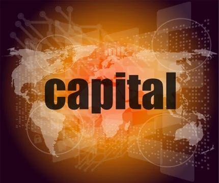Capital text. Touch screen interface with capital word Ilustração Stock