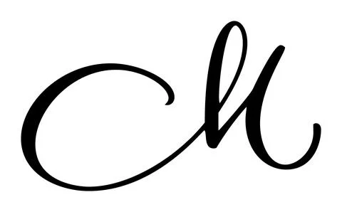 Capital vector letter m in elegant script font. Black alphabet typography design Illustrazione stock