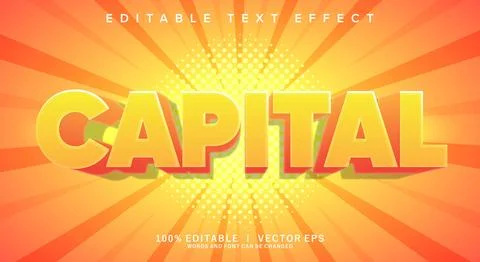 Capital vector text effect with modern style design Illustration