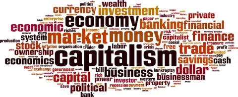 Capitalism word cloud Stock Illustration