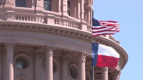 Capitol Austin Flags Texas Usa Video stock 72979163