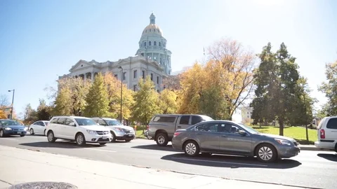 Capitol Bldg - Steady-Slow Pan Stock Footage 79886687