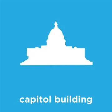 Capitol building icon isolated on blue background Ilustración de archivo