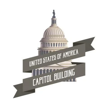 Capitol building label Ilustración de archivo