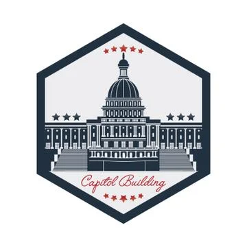 Capitol Building Label Stock Illustration