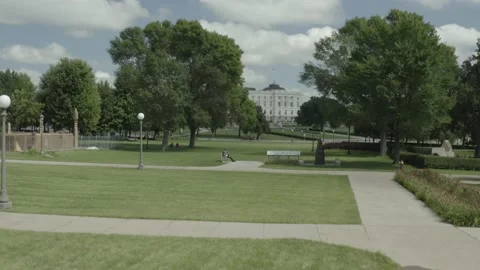 Capitol Building Large park Rising Drone Shot St Paul MN Video stock 138023962
