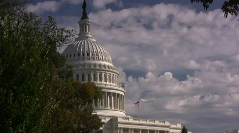 Capitol Building with Moving Clouds Stock Footage 51463532
