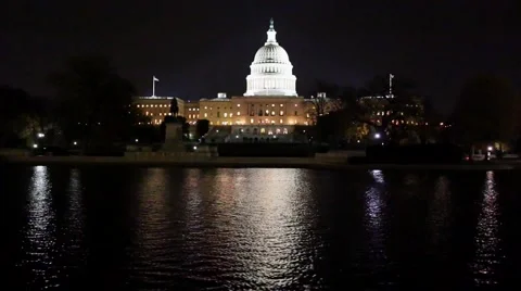 Capitol Building at Night Vídeos de archivo 59173321
