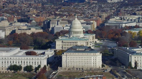 The Capitol Building, Rayburn House Office Building in foreground. Shot in 2011. Stock Footage 59199217