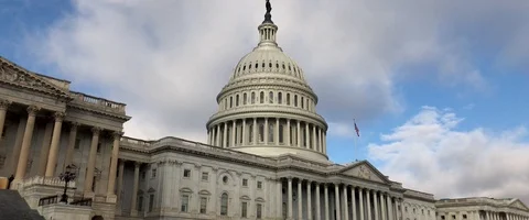 Capitol Building, Washington DC, Timelapse, Sunny Day, Tourists Stock Footage 93529431