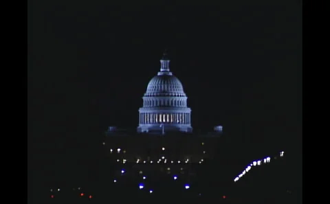 Capitol in DC at night Stock Footage 242495267
