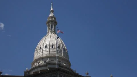 Capitol dome and flags Stock Photos