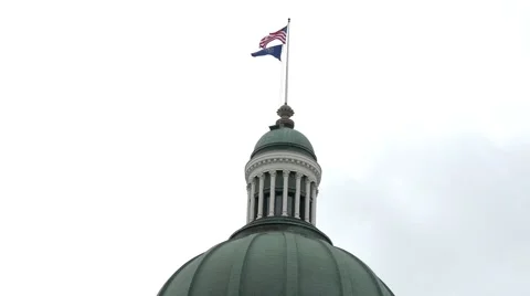Capitol dome with us flag Stock Footage 54899845