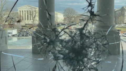 Capitol Doors Shattered Windows Stock Footage 154503316