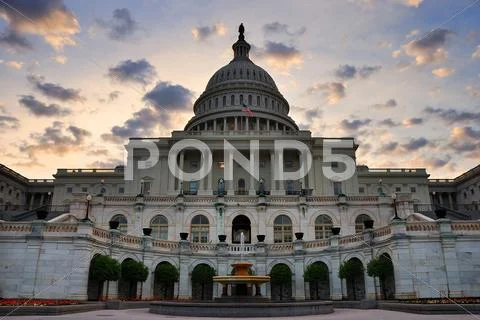 Capitol hill building closeup, washington dc Stock Photos