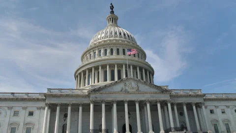 Capitol Hill Dome Low Angle MW Washington DC Vídeos de archivo 170251276