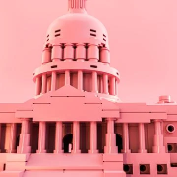 Capitol hill isolated on pink Stock Illustration