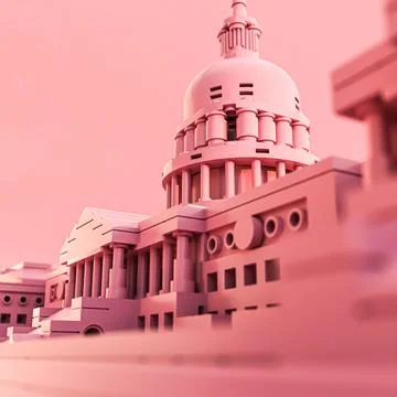 Capitol hill isolated on pink Stock Illustration
