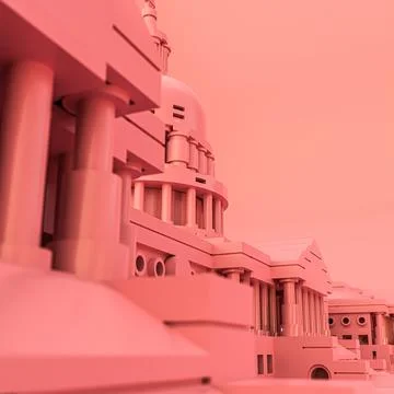 Capitol hill isolated on pink Stock Illustration