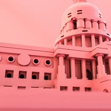Capitol hill isolated on pink Stock Illustration