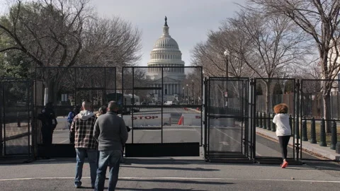 Capitol Hill Lockdown Biden Inauguration Stock Footage 146718250