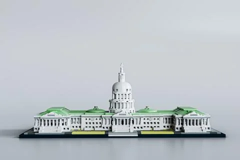 Capitol Hill plastic bricks toy isolated on white background Stock Illustration