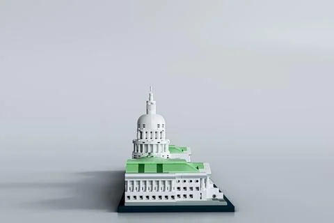Capitol Hill plastic bricks toy isolated on white background Stock Illustration