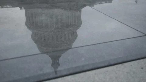 Capitol Hill reflection shot, Washington D.C. Stock Footage 130029381