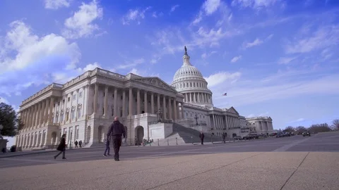 Capitol Hill Ultra Wide Angle Winter 4K Video stock 89985015