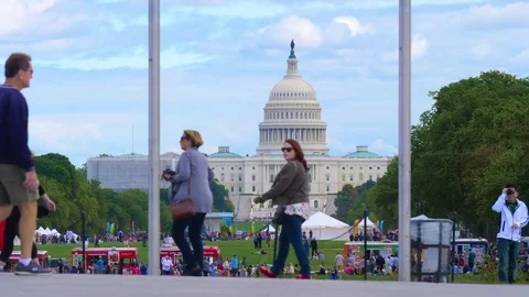 Capitol Hill in Washington, DC, 4k 60P telephoto, overcast Video stock 84042855