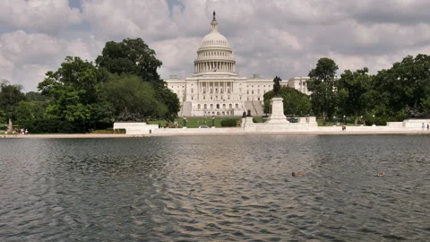 Capitol Hill Wide Basin Side Tilt Up Video stock 170530431