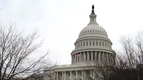Capitol Hill in the Winter Stock Footage 27147869