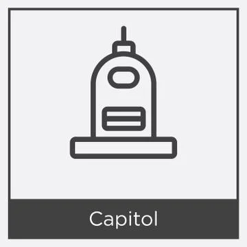 Capitol icon isolated on white background Free Stock Illustration