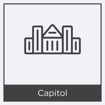 Capitol icon isolated on white background Free Stock Illustration