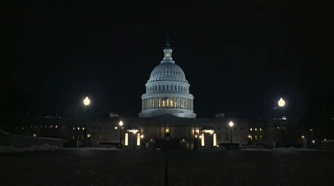 The Capitol at Night Video stock 655634