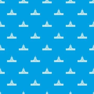 Capitol pattern seamless blue Stock Illustration