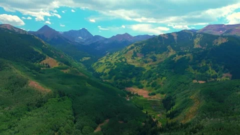 Capitol Peak Wilderness spring summer aerial drone parallax Colorado Aspen Stock Footage 316577905
